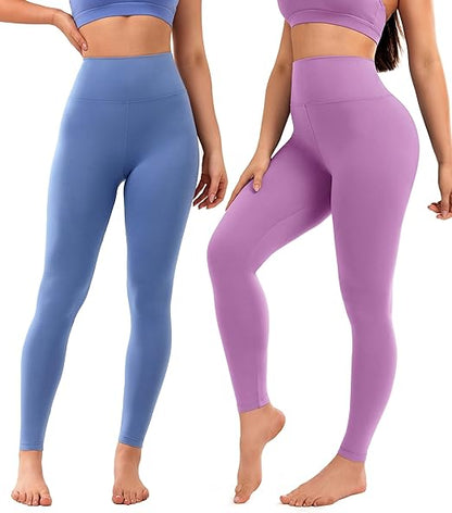 Creamlush 4 Pack Leggings for Women-High Waisted Ultra Soft Stretchy Yoga Lounge Pants