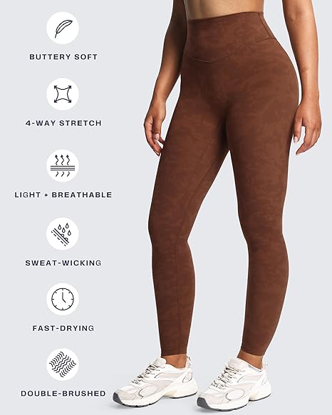 High Waisted Workout Leggings for Women Tummy Control Buttery Soft Yoga Metamorph Deep V Pants 26"